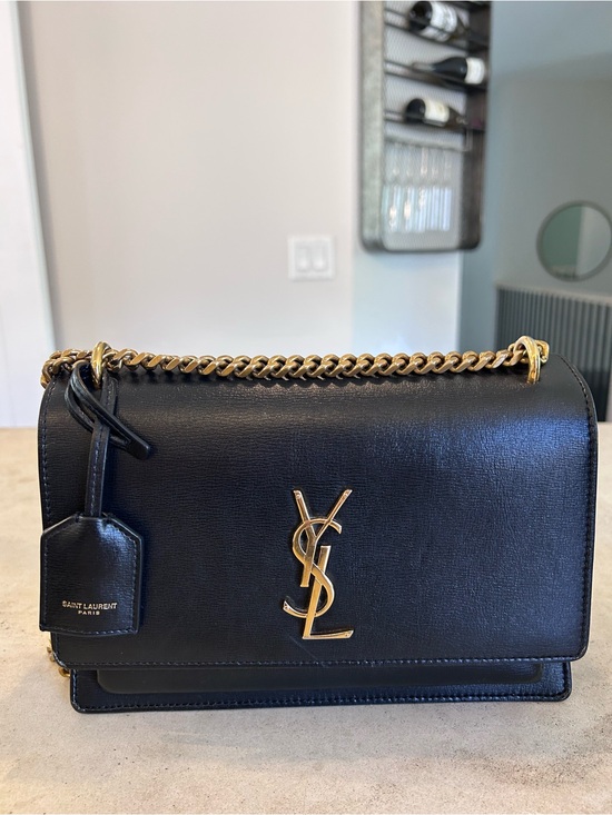 Saint Laurent Handbags - Saint Laurent Black Sunset Medium With Smooth Leather and gold hardware